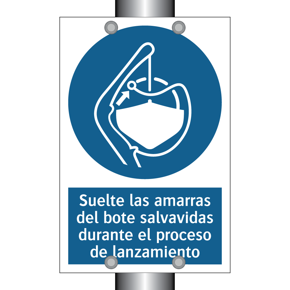 Suelte las amarras del bote salvavidas durante el proceso de lanzamiento