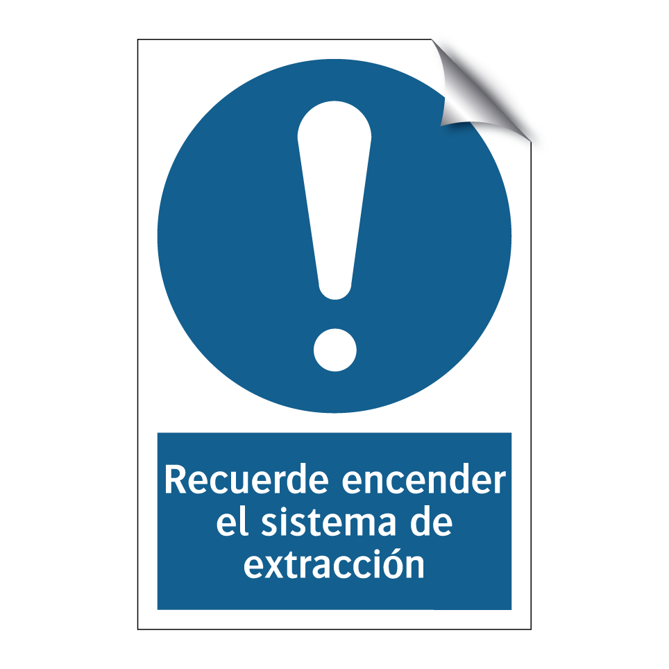Recuerde encender el sistema de extracción