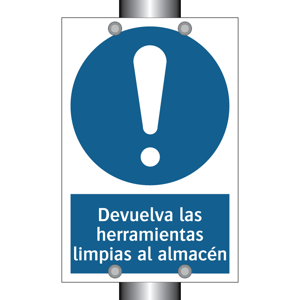 Devuelva las herramientas limpias al almacén