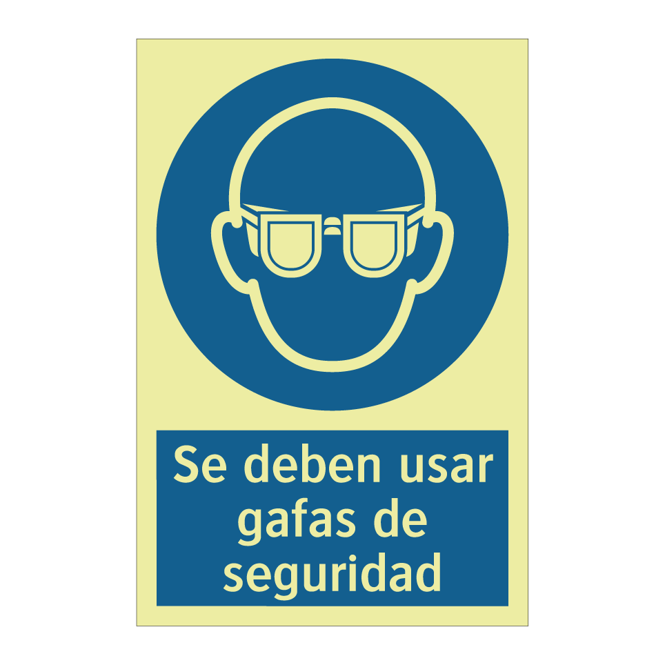 Se deben usar gafas de seguridad