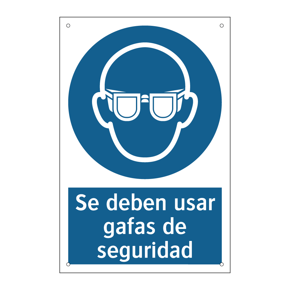 Se deben usar gafas de seguridad