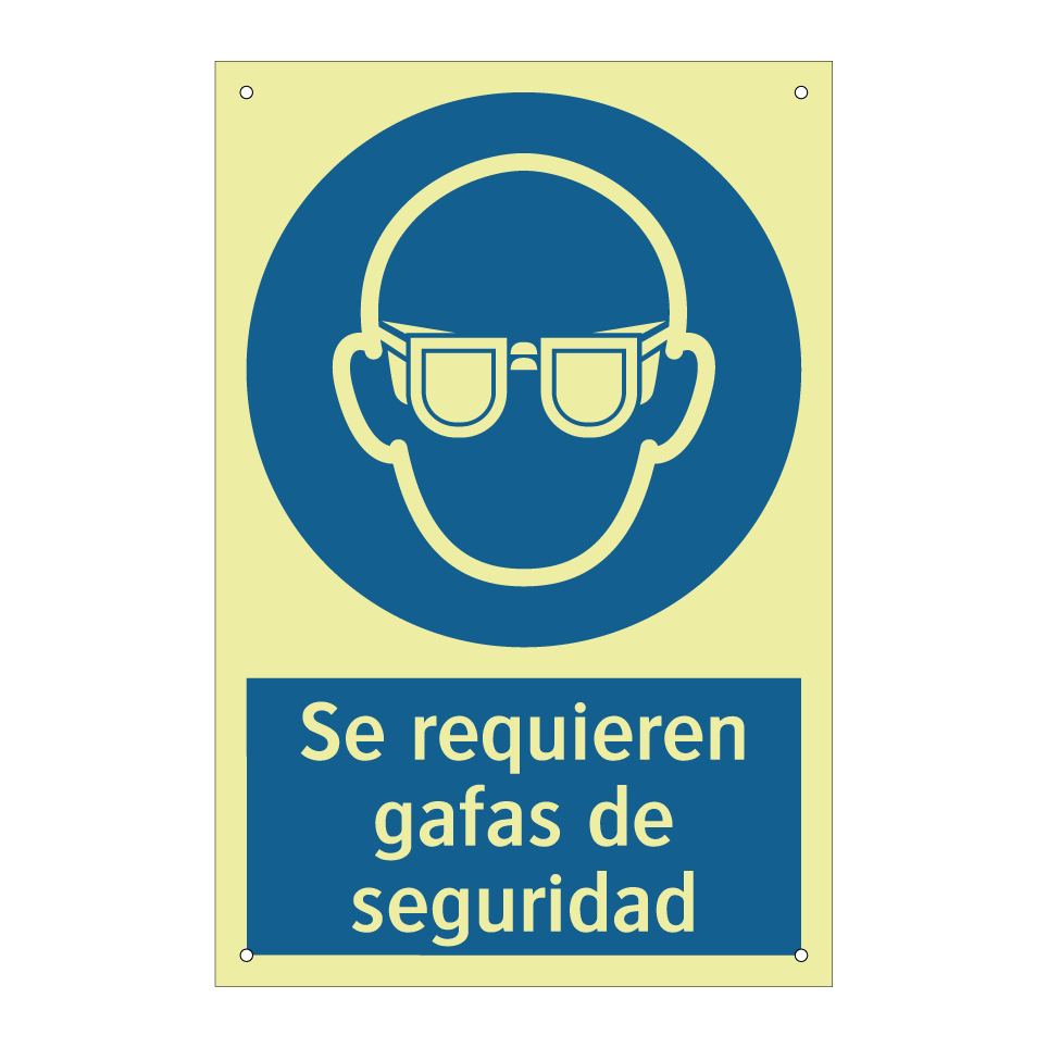 Se requieren gafas de seguridad