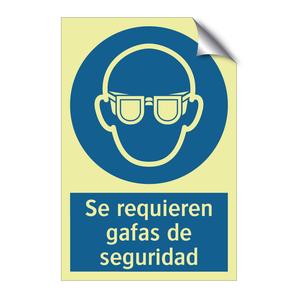 Se requieren gafas de seguridad