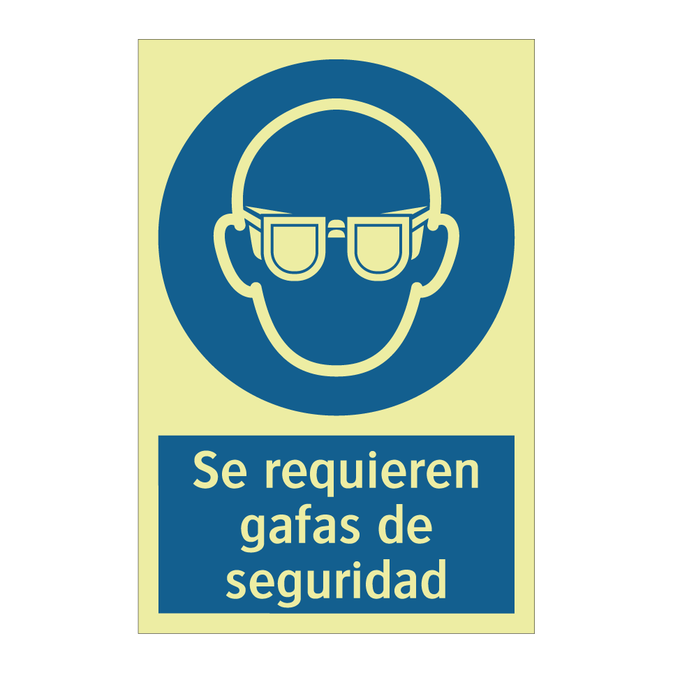 Se requieren gafas de seguridad