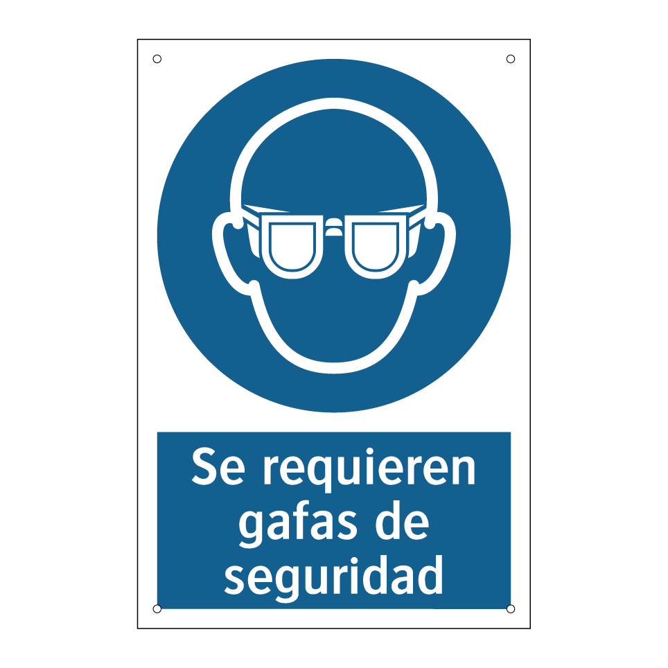 Se requieren gafas de seguridad