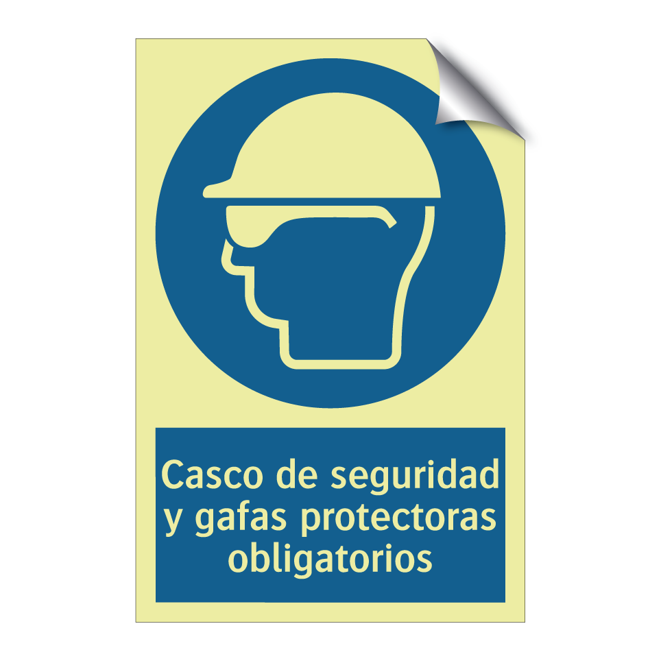 Casco de seguridad y gafas protectoras obligatorios