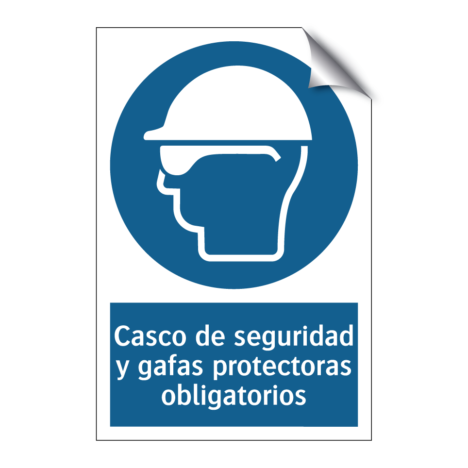 Casco de seguridad y gafas protectoras obligatorios