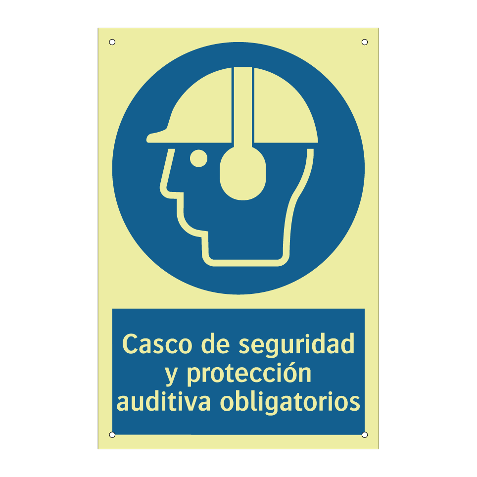 Casco de seguridad y protección auditiva obligatorios