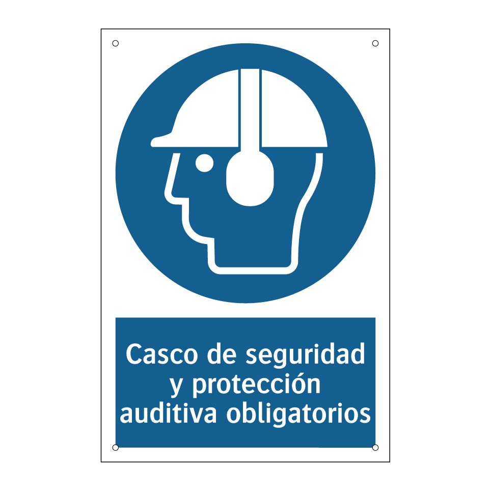 Casco de seguridad y protección auditiva obligatorios