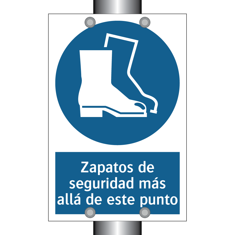 Zapatos de seguridad más allá de este punto