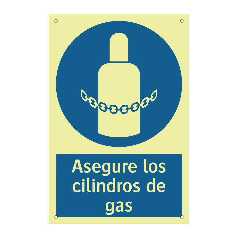 Asegure los cilindros de gas
