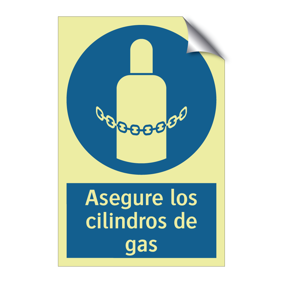 Asegure los cilindros de gas