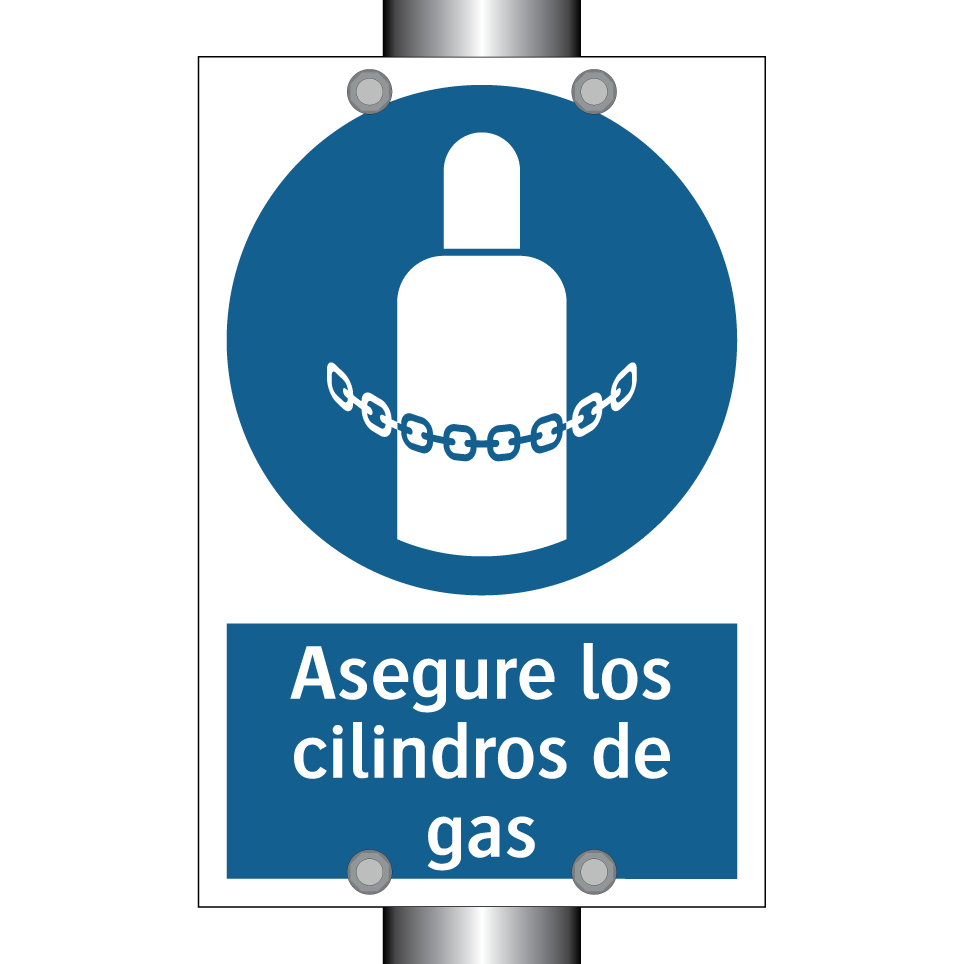 Asegure los cilindros de gas