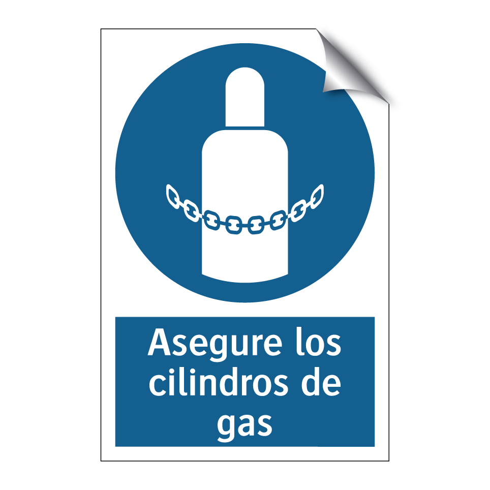 Asegure los cilindros de gas
