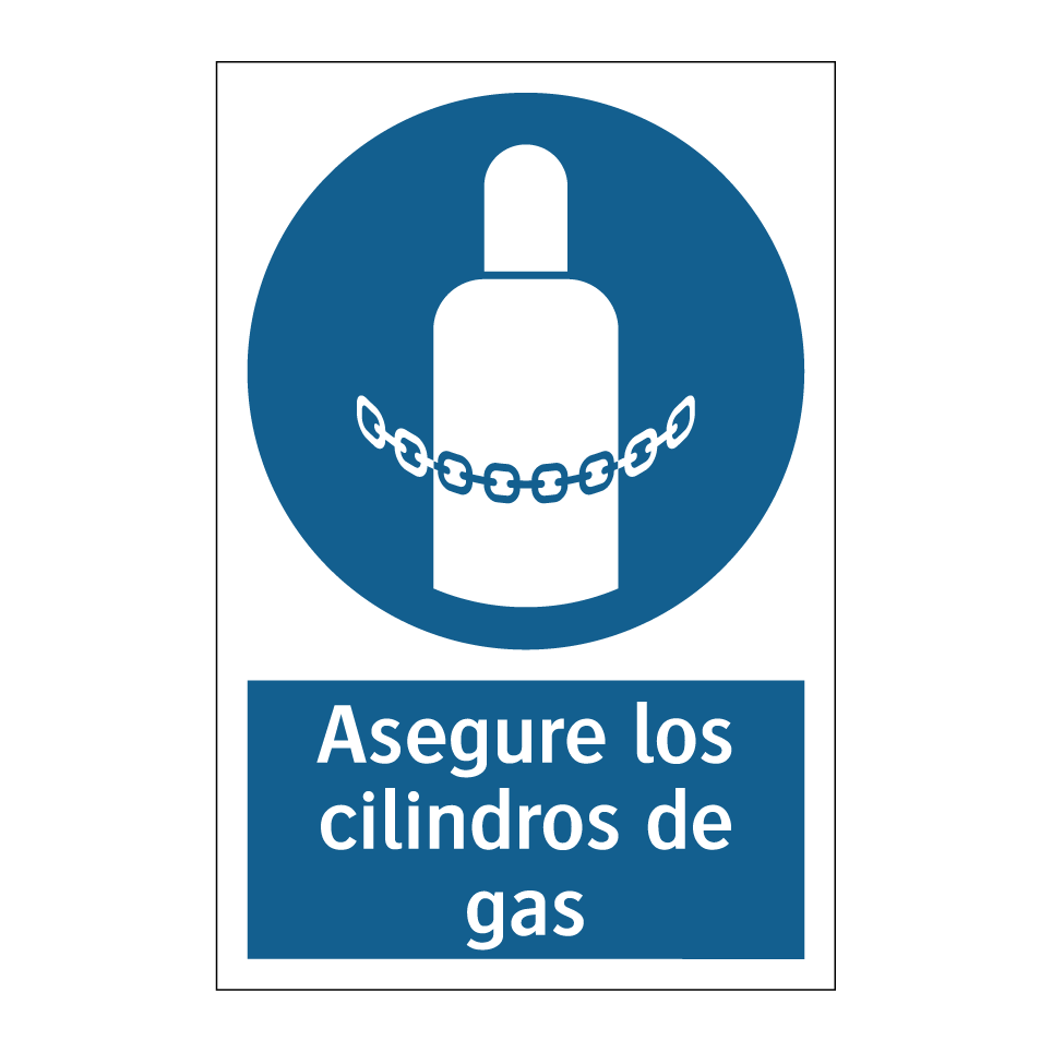 Asegure los cilindros de gas