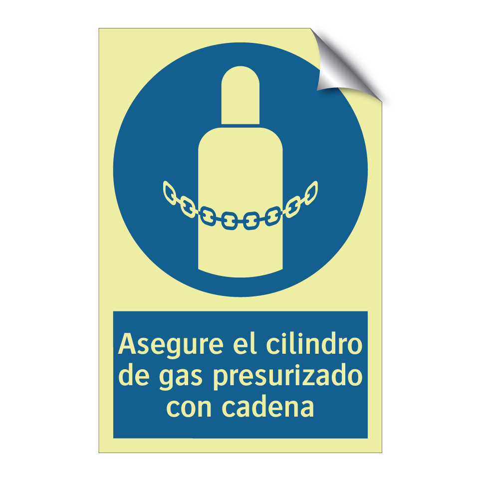 Asegure el cilindro de gas presurizado con cadena