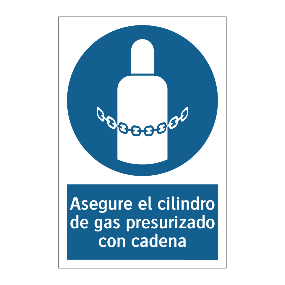 Asegure el cilindro de gas presurizado con cadena