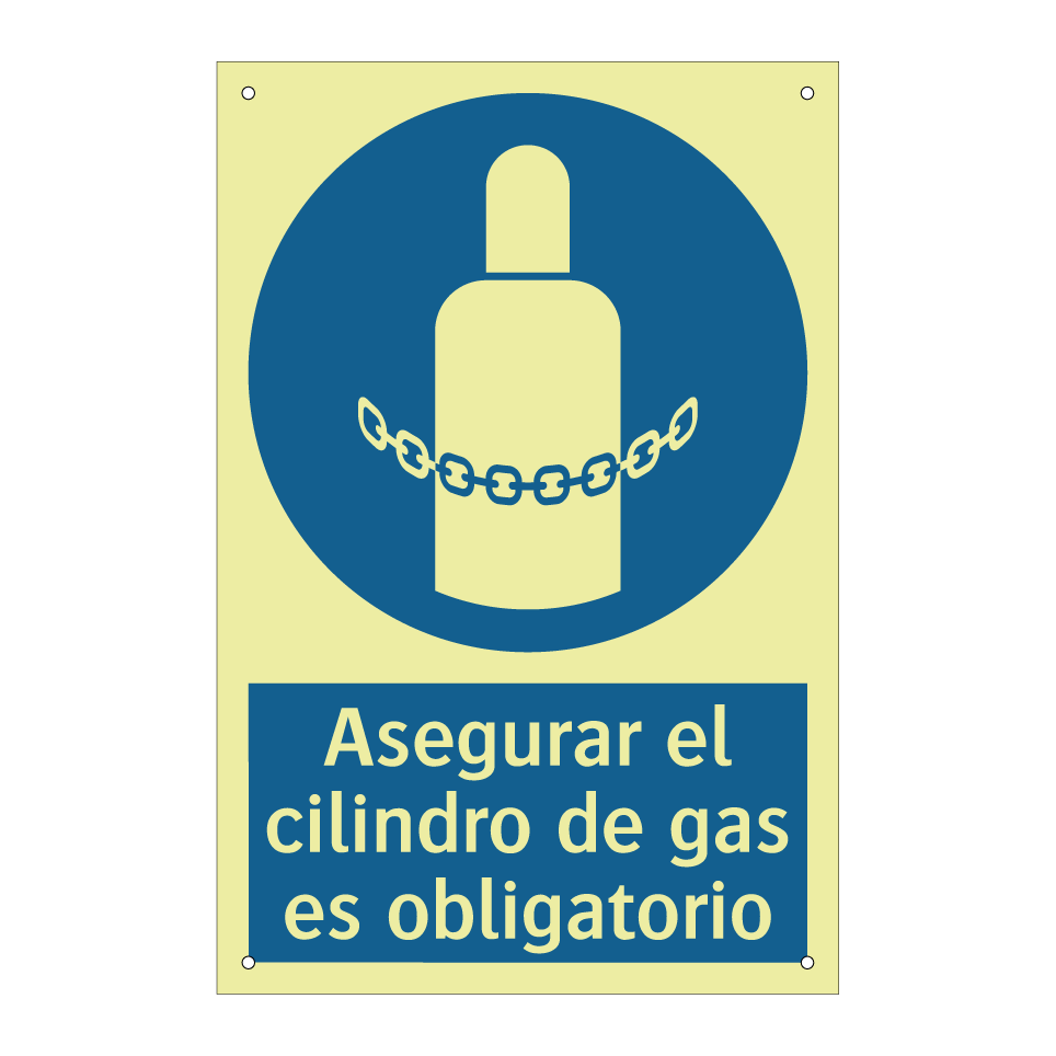 Asegurar el cilindro de gas es obligatorio
