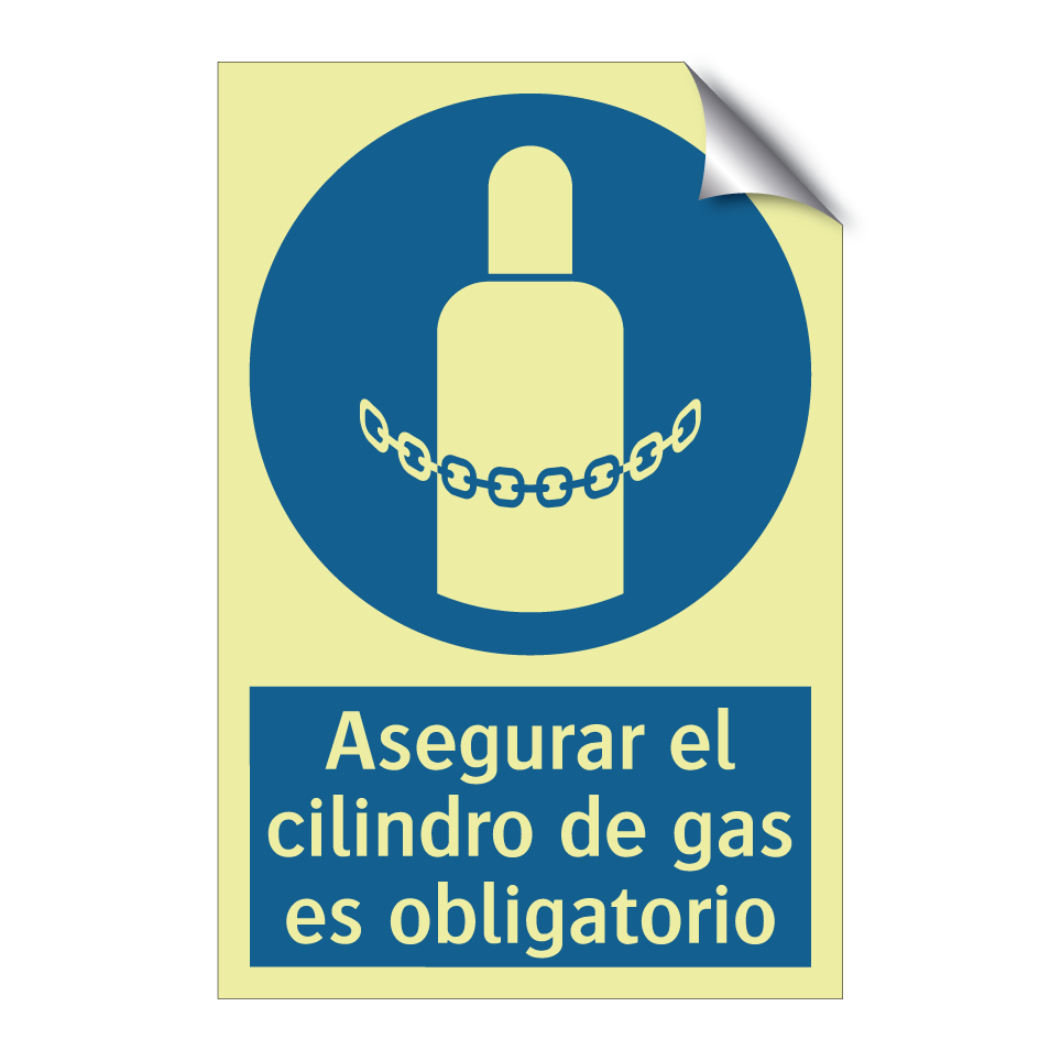 Asegurar el cilindro de gas es obligatorio