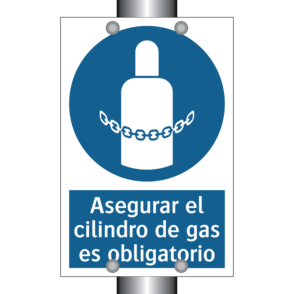 Asegurar el cilindro de gas es obligatorio
