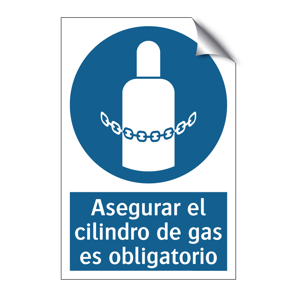Asegurar el cilindro de gas es obligatorio