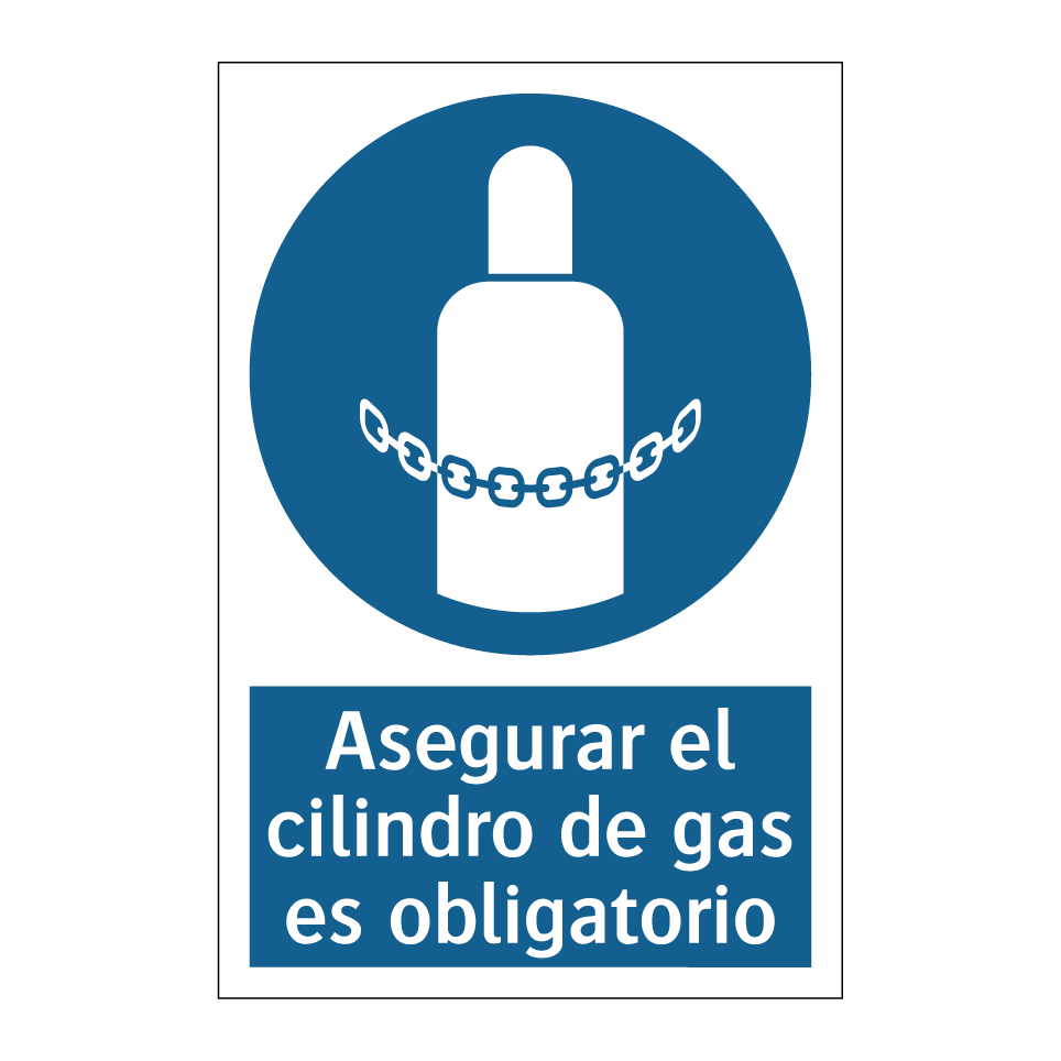 Asegurar el cilindro de gas es obligatorio