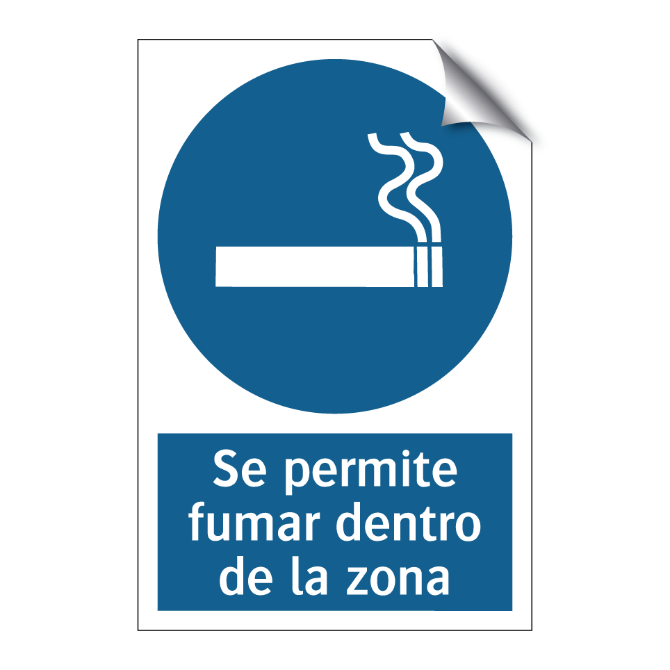 Se permite fumar dentro de la zona