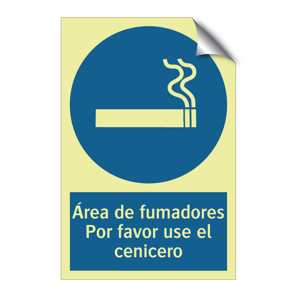 Área de fumadores Por favor use el cenicero