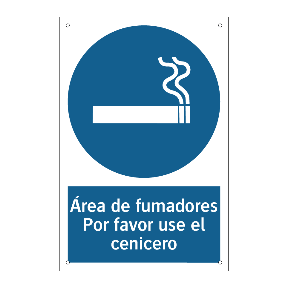 Área de fumadores Por favor use el cenicero