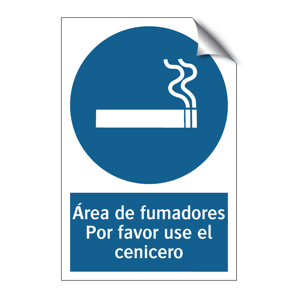 Área de fumadores Por favor use el cenicero
