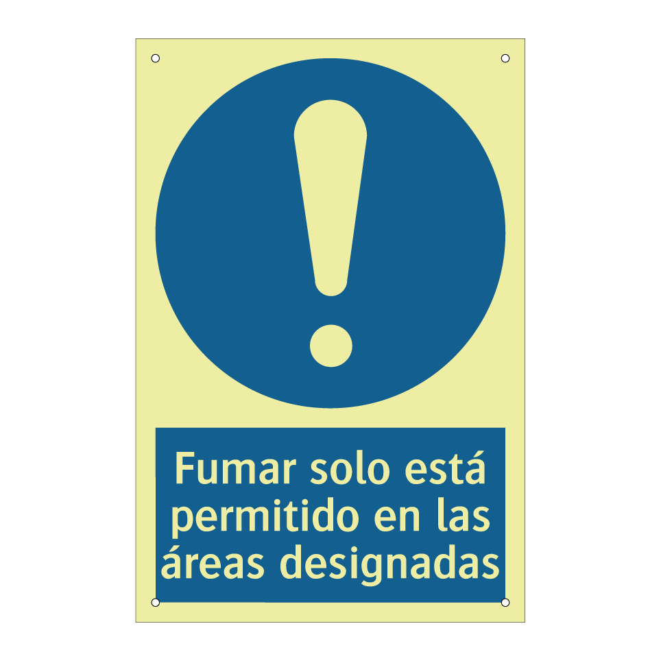 Fumar solo está permitido en las áreas designadas