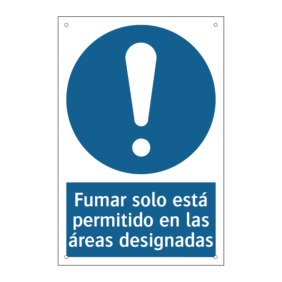 Fumar solo está permitido en las áreas designadas