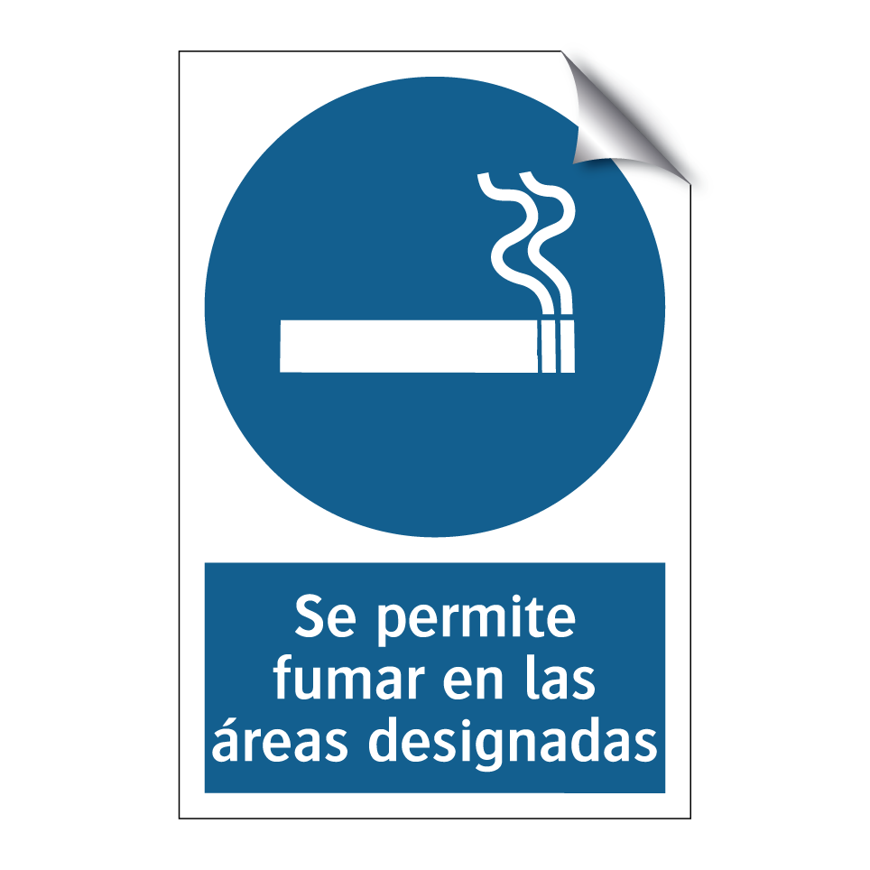 Se permite fumar en las áreas designadas