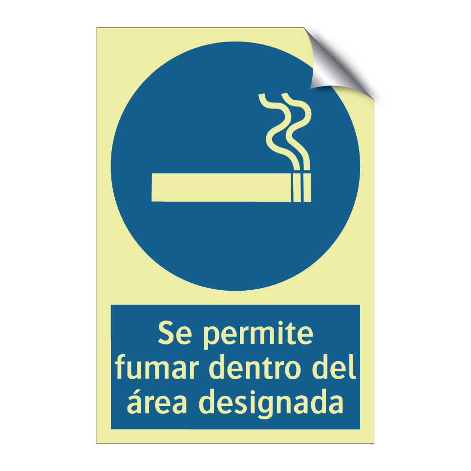 Se permite fumar dentro del área designada