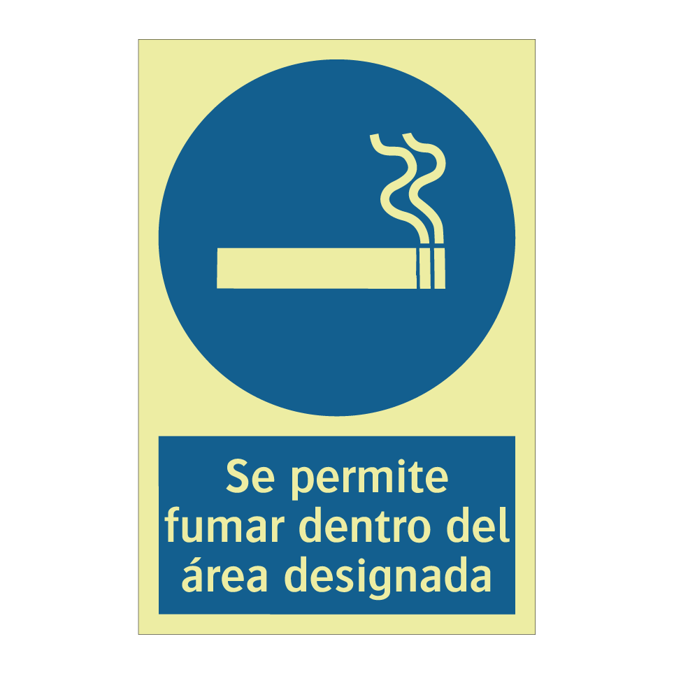 Se permite fumar dentro del área designada