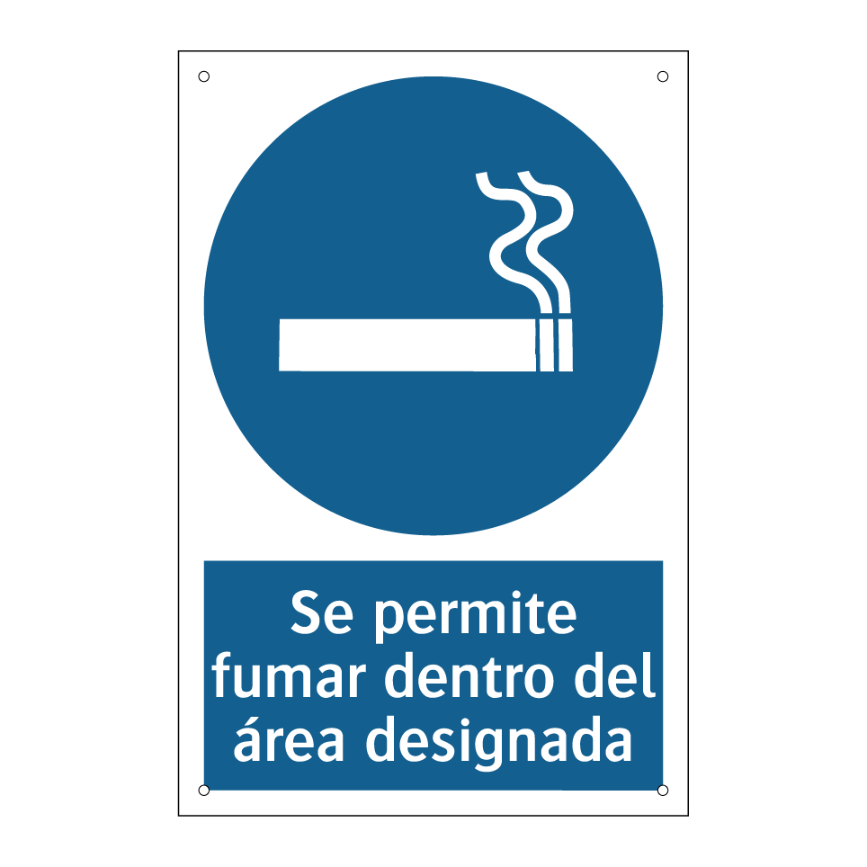 Se permite fumar dentro del área designada