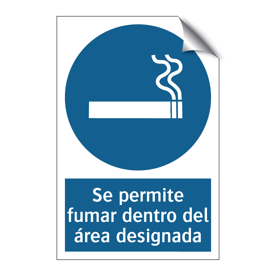 Se permite fumar dentro del área designada