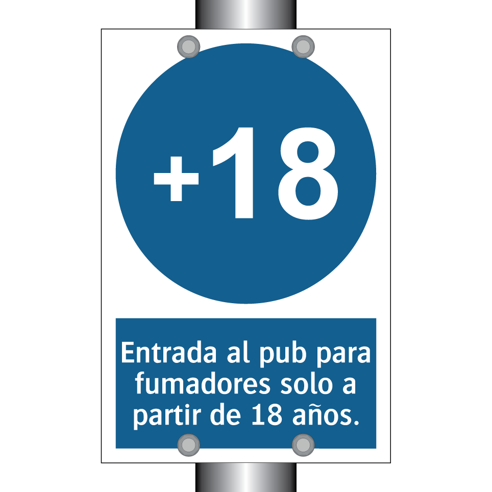 Entrada al pub para fumadores solo a partir de 18 años.