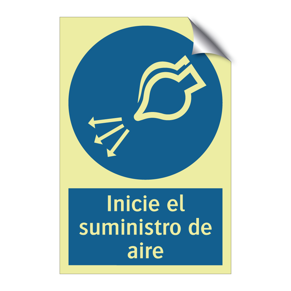 Inicie el suministro de aire