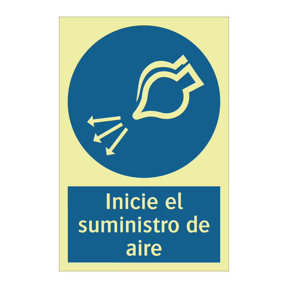 Inicie el suministro de aire