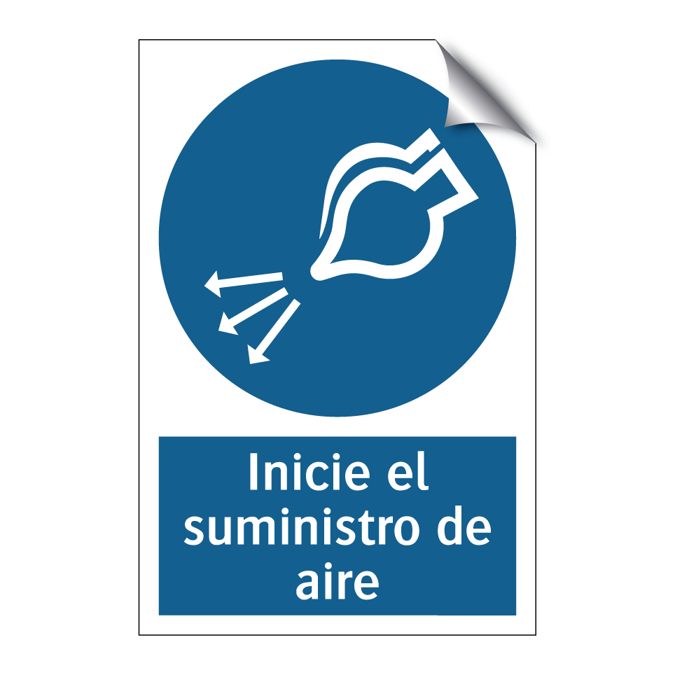 Inicie el suministro de aire