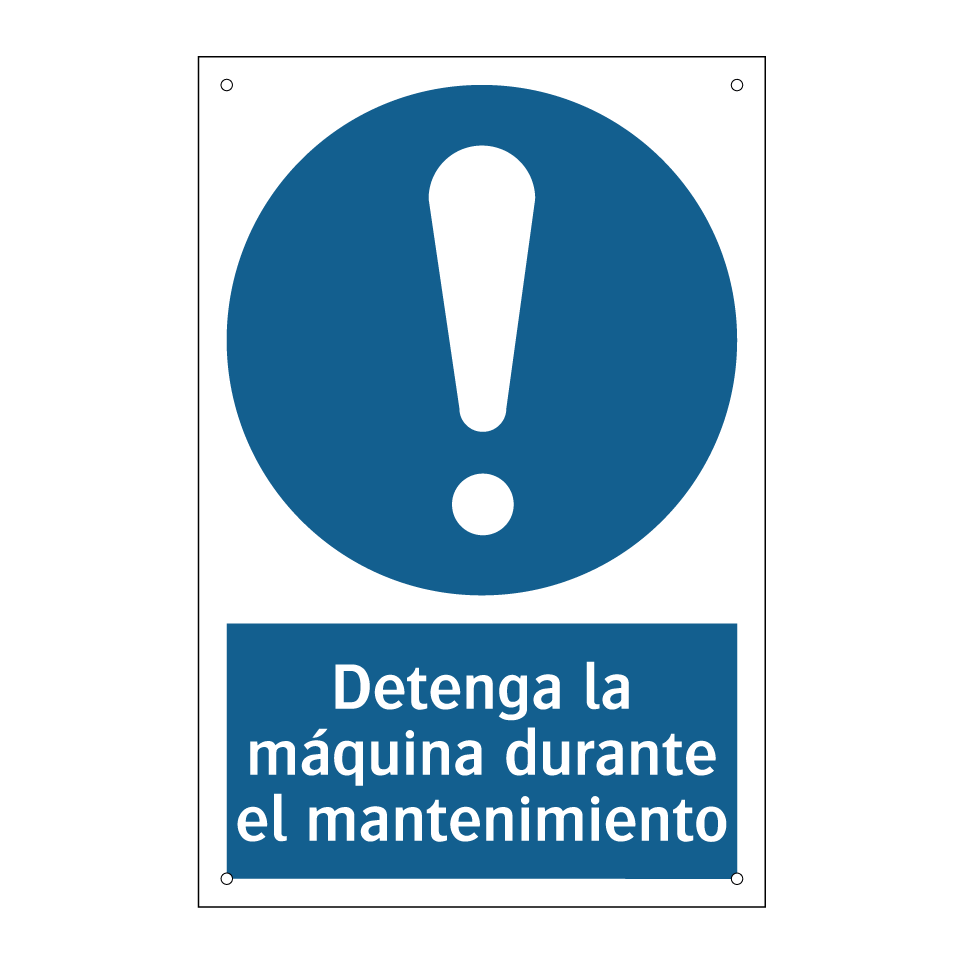 Detenga la máquina durante el mantenimiento