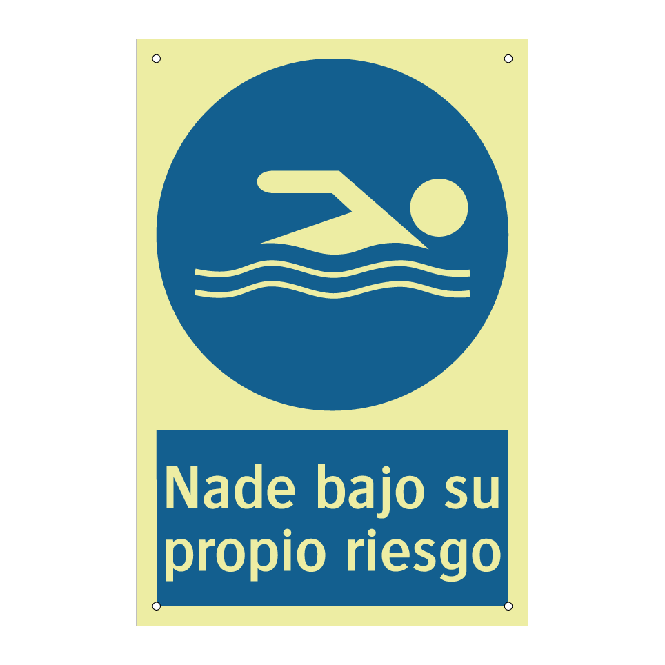 Nade bajo su propio riesgo