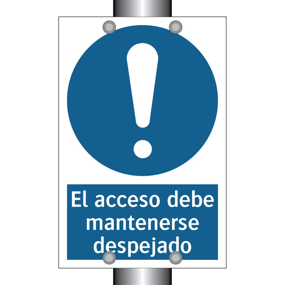 El acceso debe mantenerse despejado