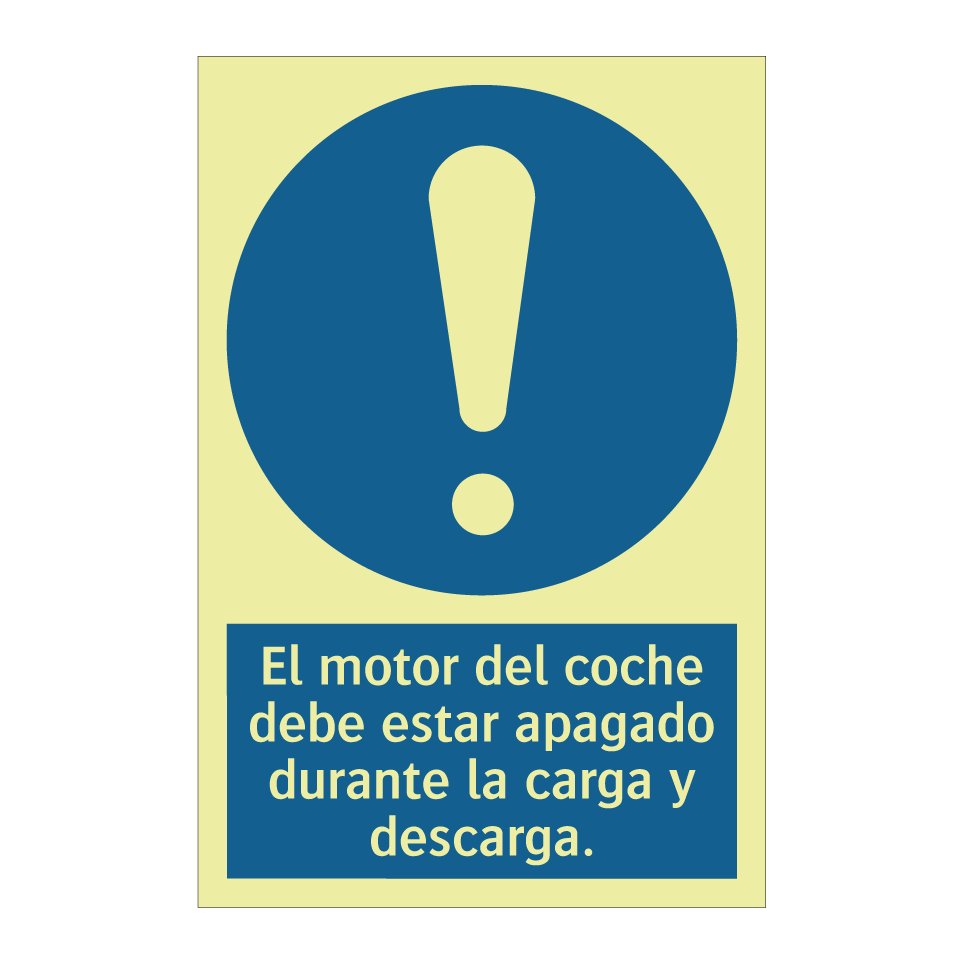 El motor del coche debe estar apagado durante la carga y descarga.