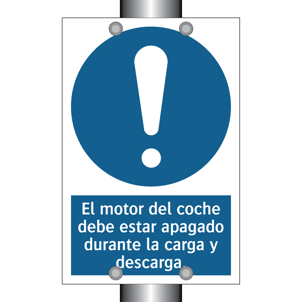 El motor del coche debe estar apagado durante la carga y descarga.