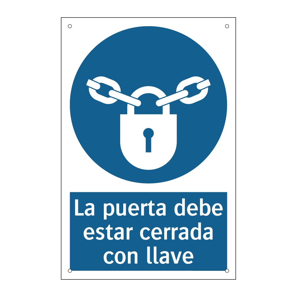 La puerta debe estar cerrada con llave