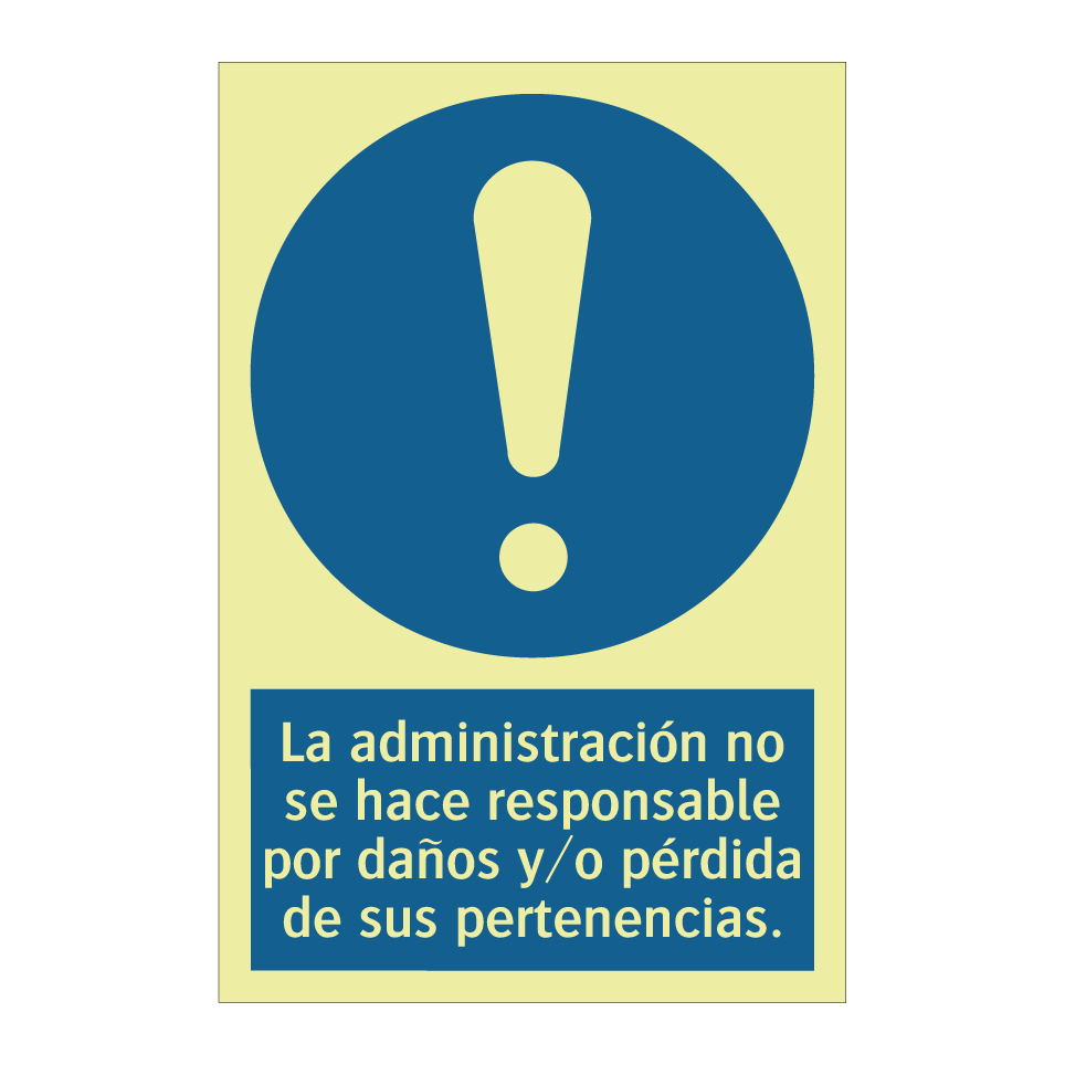La administración no se hace responsable por daños y/o pérdida de sus pertenencias.