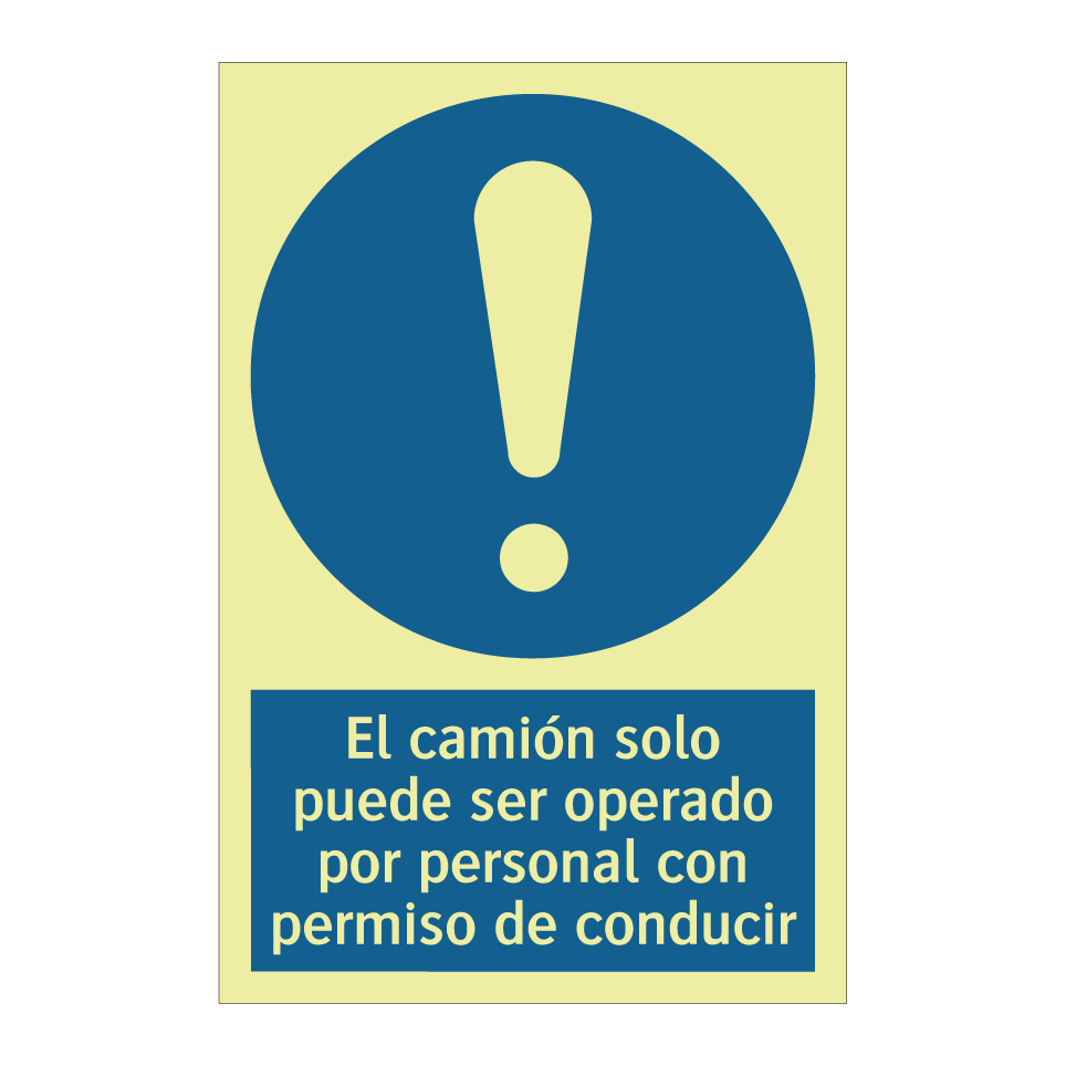 El camión solo puede ser operado por personal con permiso de conducir