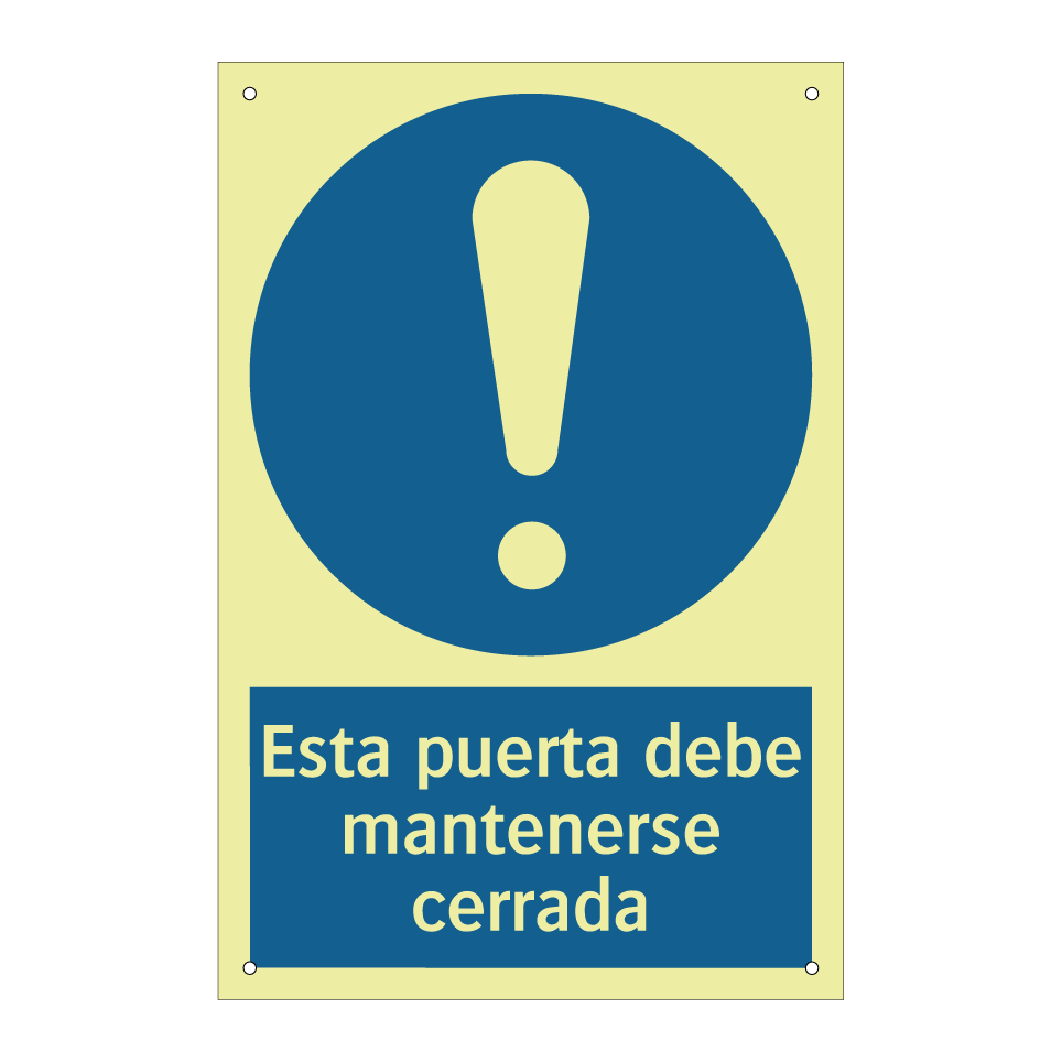 Esta puerta debe mantenerse cerrada